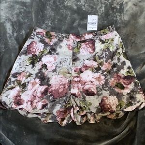 Floral high rise shorts